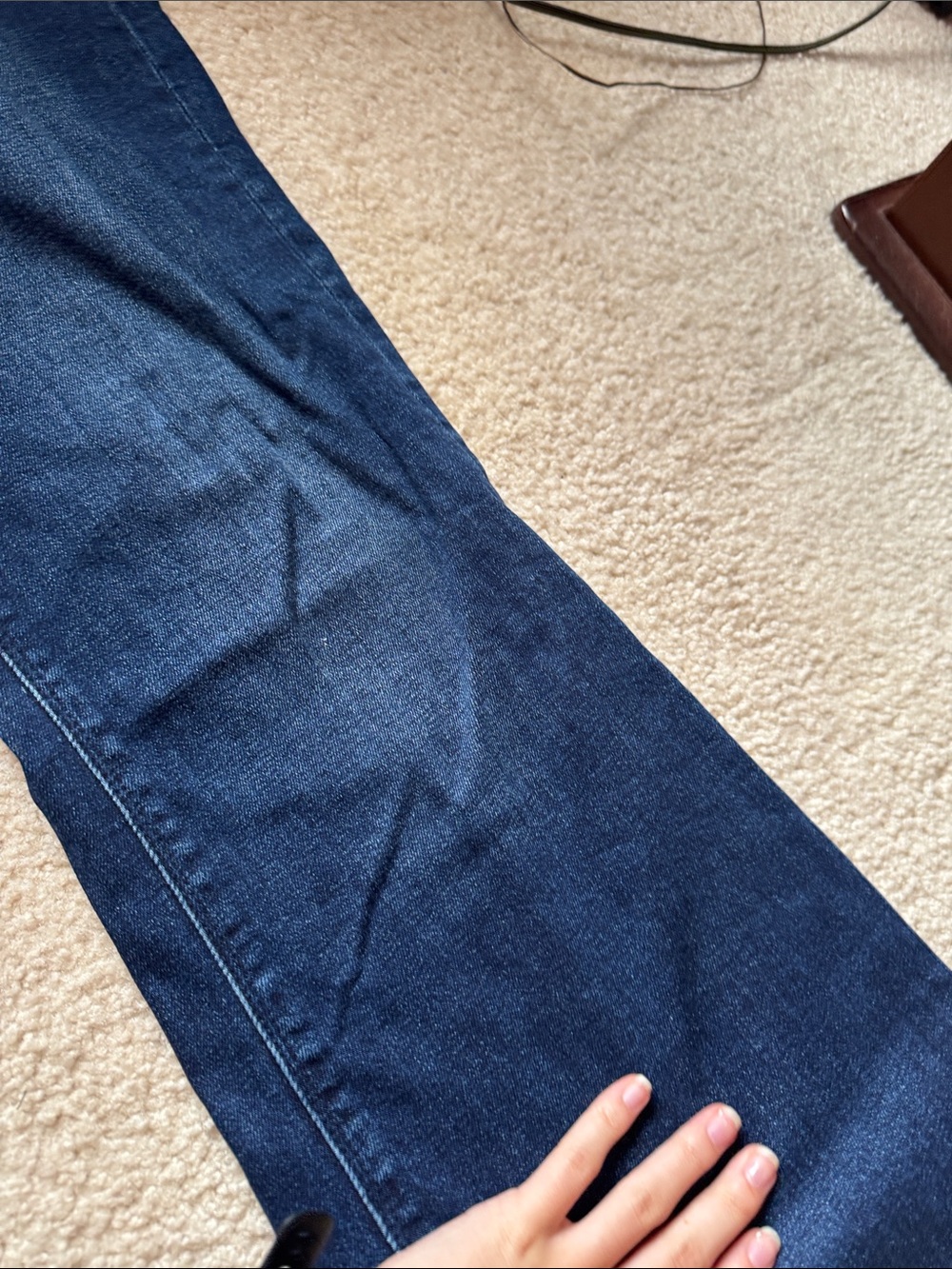Dark Blue Women's Flare Jeans - Picture 3 of 5